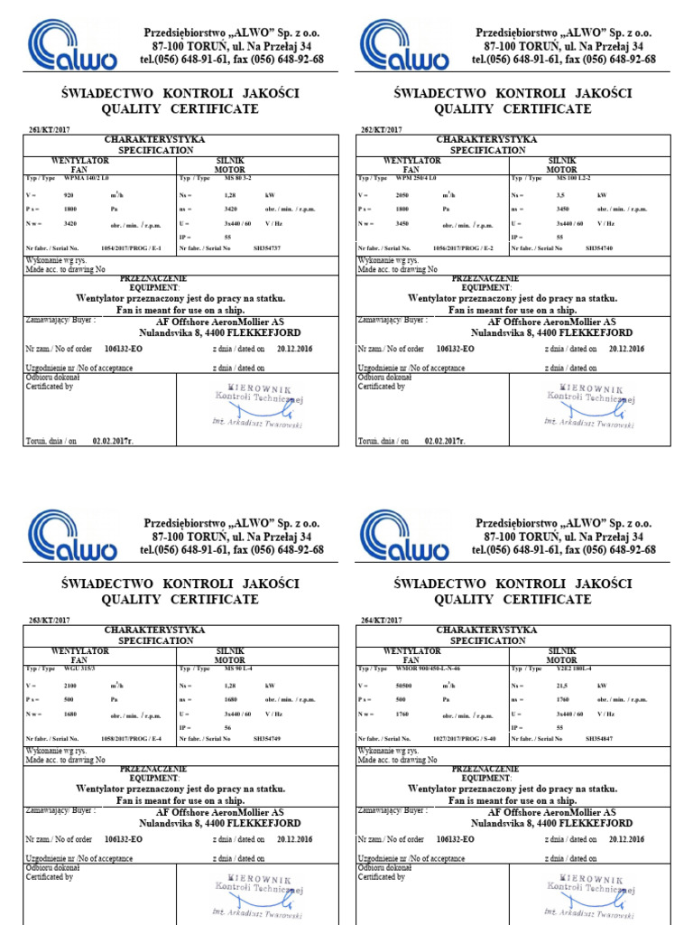 KT 261, 288 AF Offshore AERON AS 106132-EO | PDF