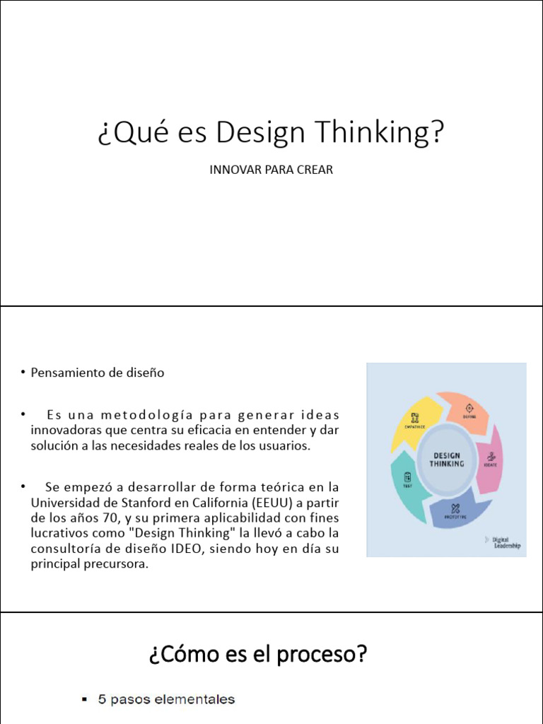 Design Thinking: Innovación y Proceso | PDF | El pensamiento de diseño ...