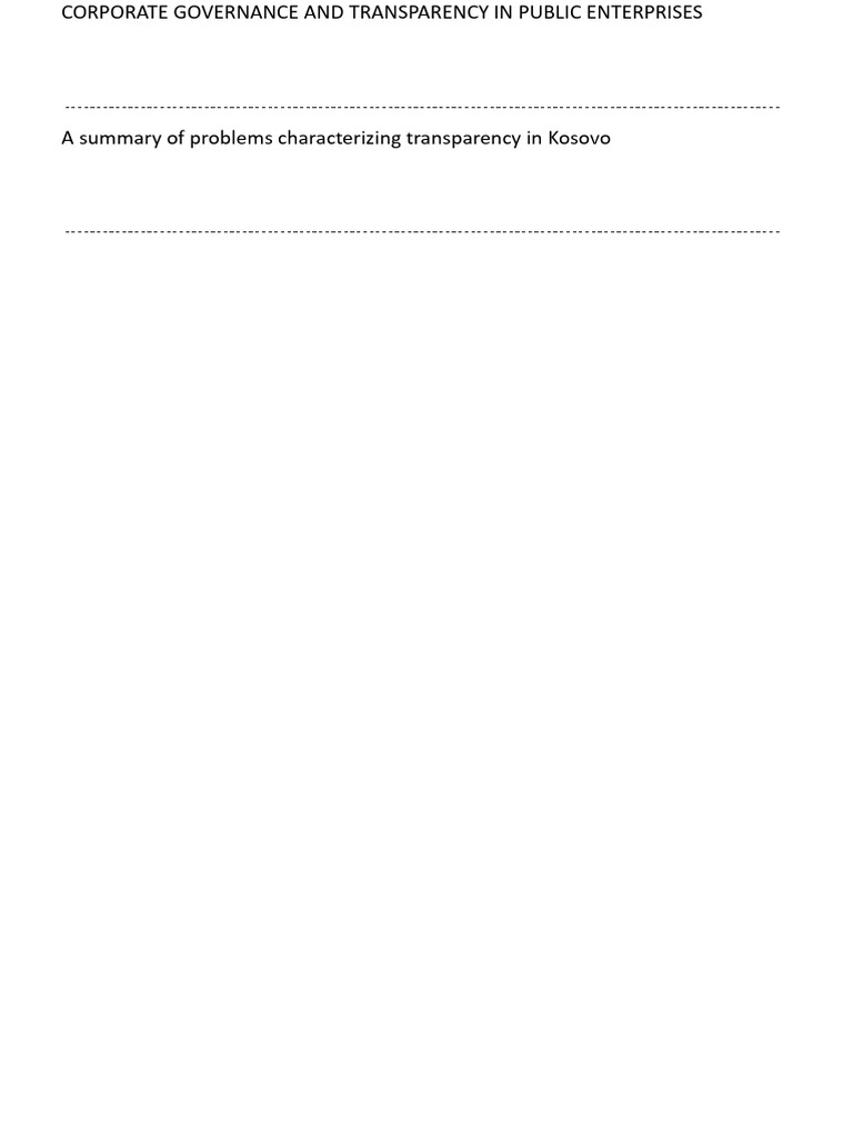 Governance and Transparency in PEs | PDF