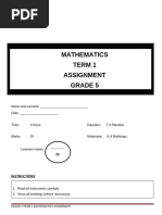 Grade 5 Mental Maths Term 1 | PDF | Mathematics