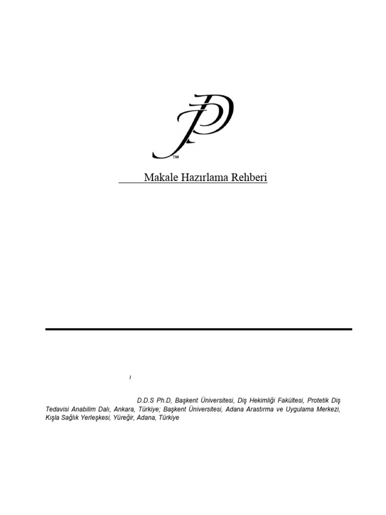 JPD Author Guidelines Turkish 2013 | PDF