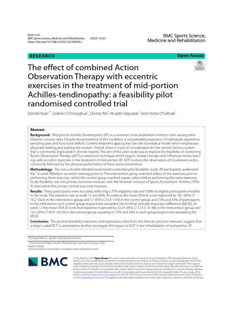 Open Eccentric - Deirdre Ryan - 4 | PDF | Randomized Controlled Trial ...