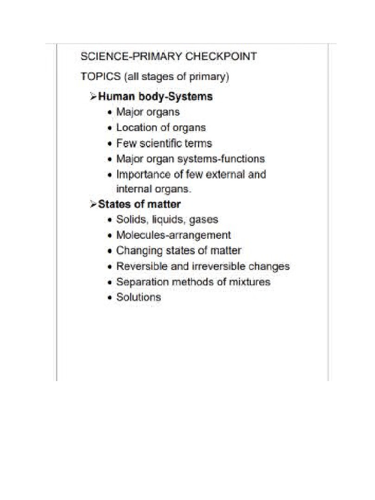 Science Checkpoint Notes | PDF