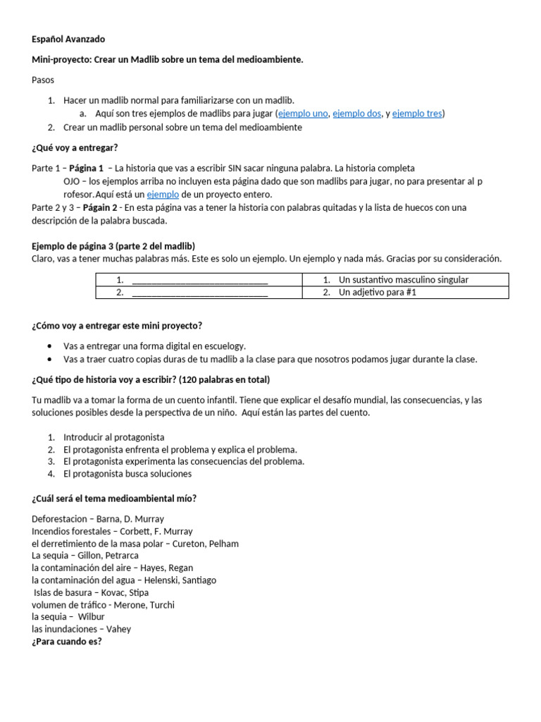 Hacer un madlib 2022 | PDF