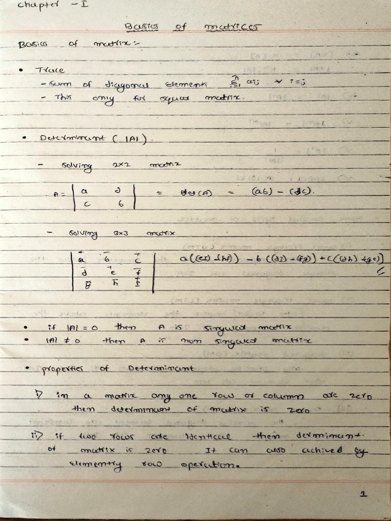 Basics of Matrix | PDF