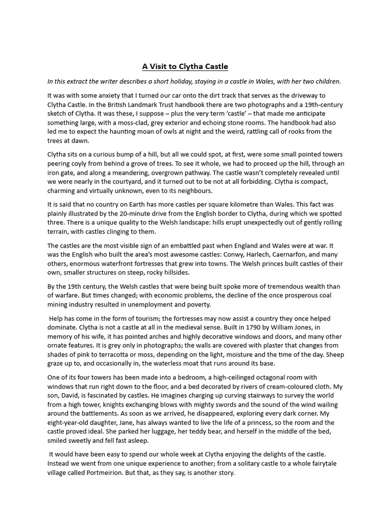 Journal Writing Exemplar | PDF | Castle