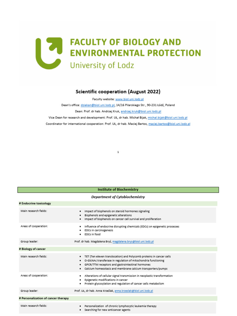 Research Collaboration in Biochemistry and Ecology | PDF | Ecology ...