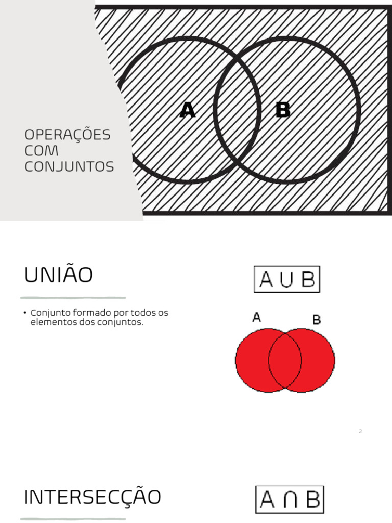 Operações com Conjuntos: União e Intersecção | PDF