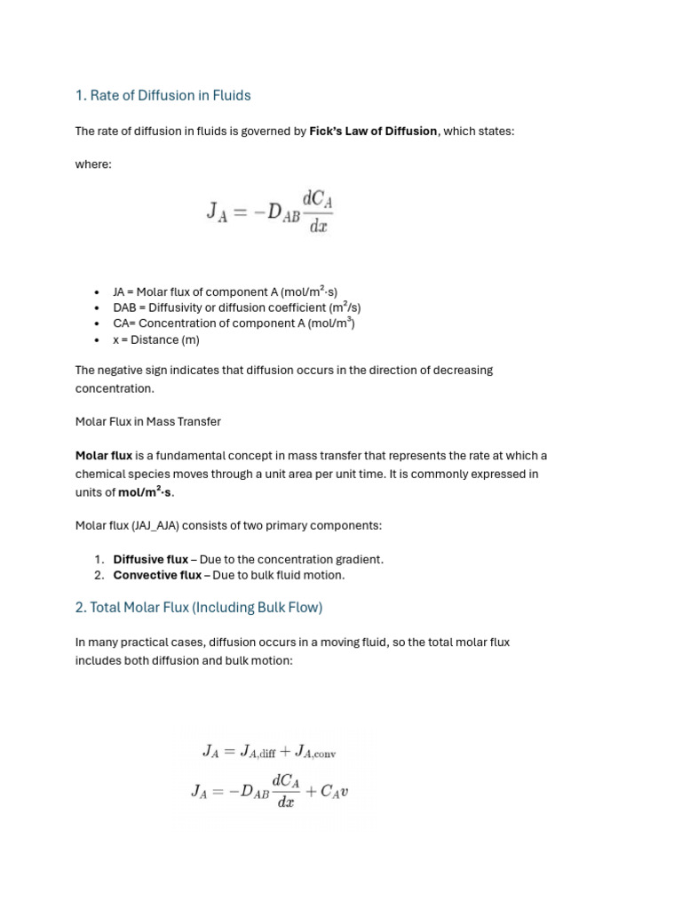 Unit - 1 MTO | PDF | Diffusion | Gases