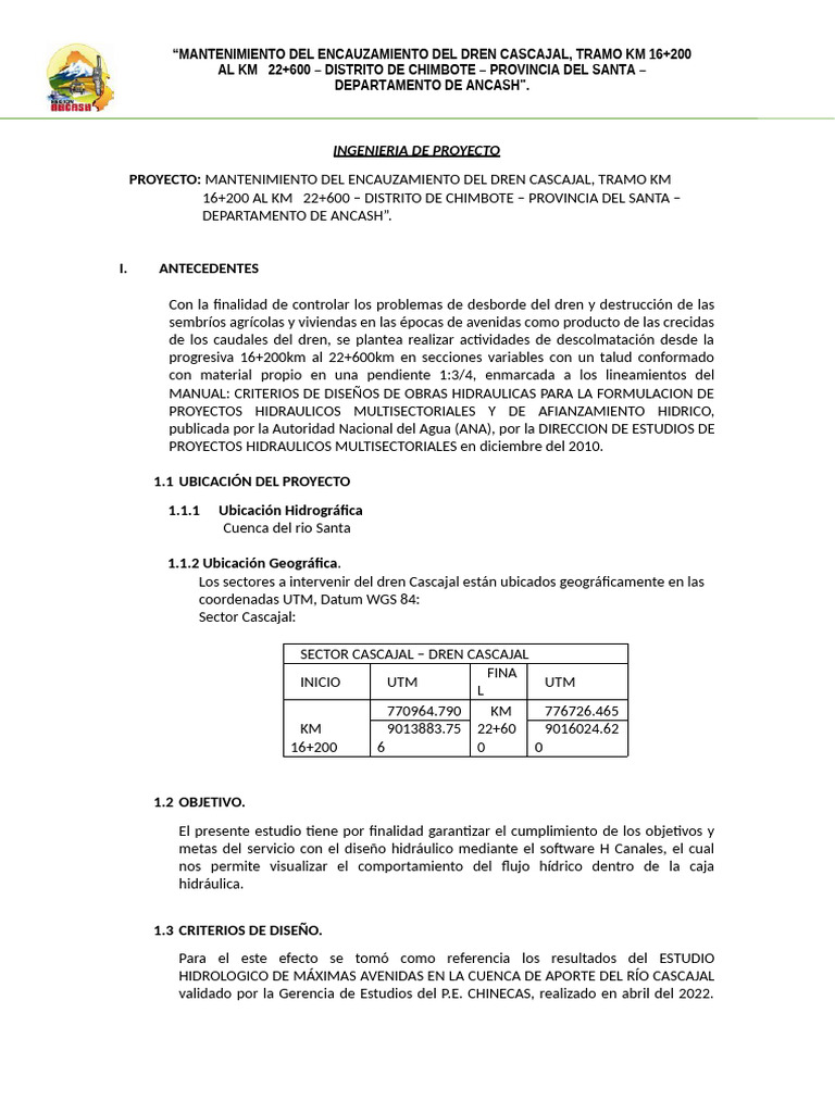 Mantenimiento Dren Cascajal Chimbote | PDF | Ciencias de la Tierra ...