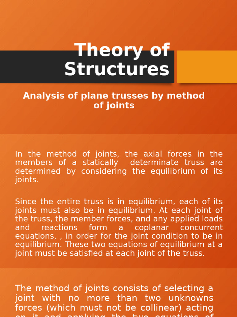 Truss Analysis: Method of Joints | PDF | Truss | Applied And ...