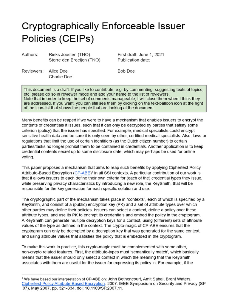 CEIPs: Quantum-Resistant Encryption Policy | PDF | Encryption ...