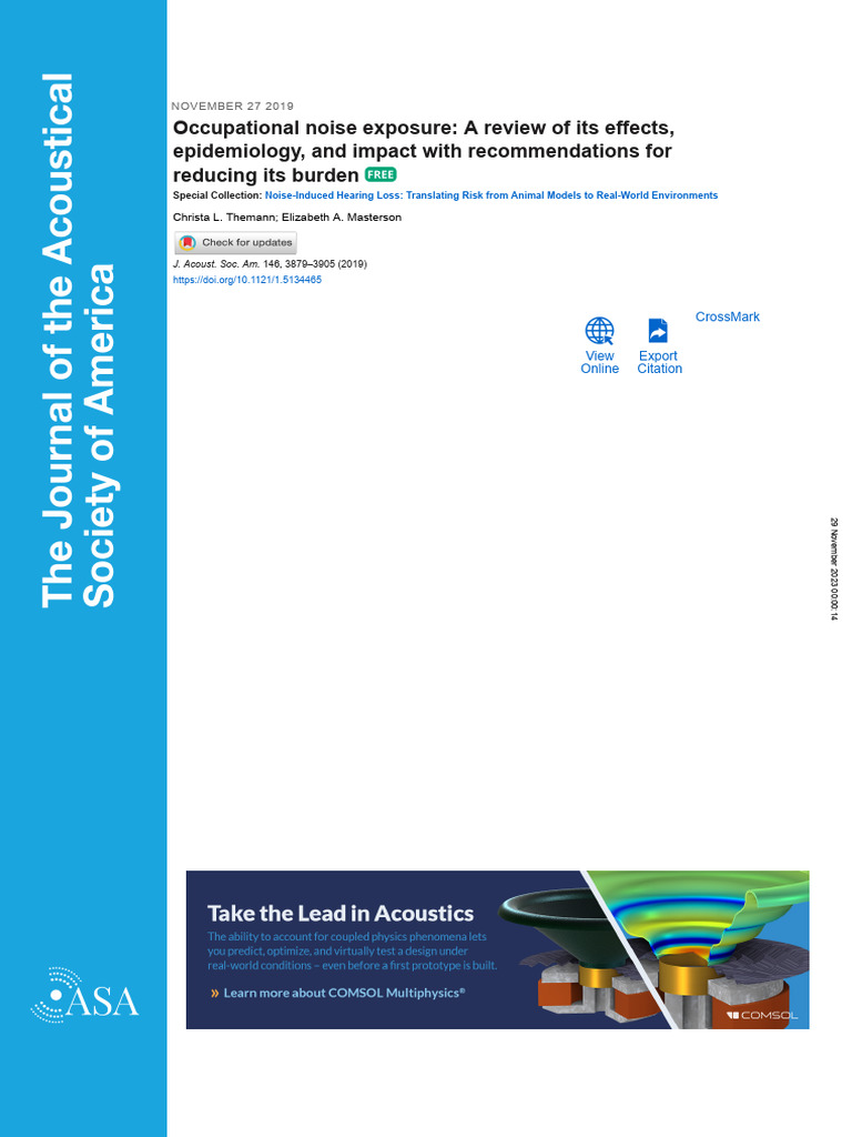 Occupational Noise Exposure Review | PDF | Hearing Loss | Noise