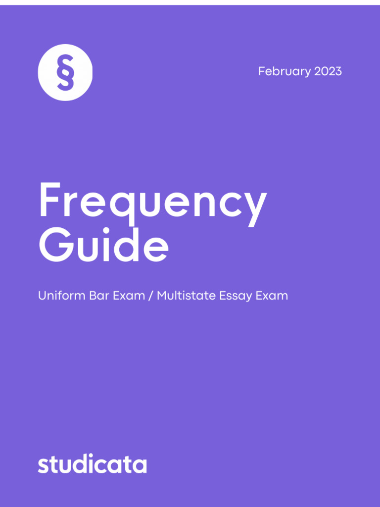 Studicata MBE MEE Frequency Analysis Guide February 2023 PDF