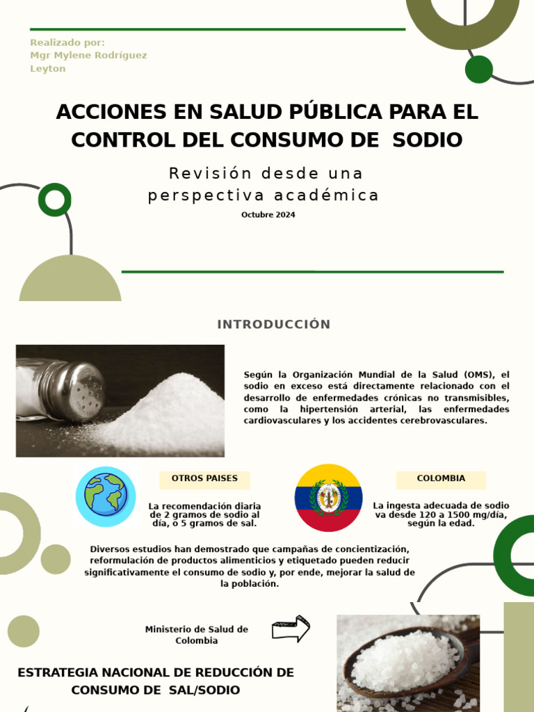 Control del Consumo de Sodio en Colombia | PDF | sal | Las enfermedades ...