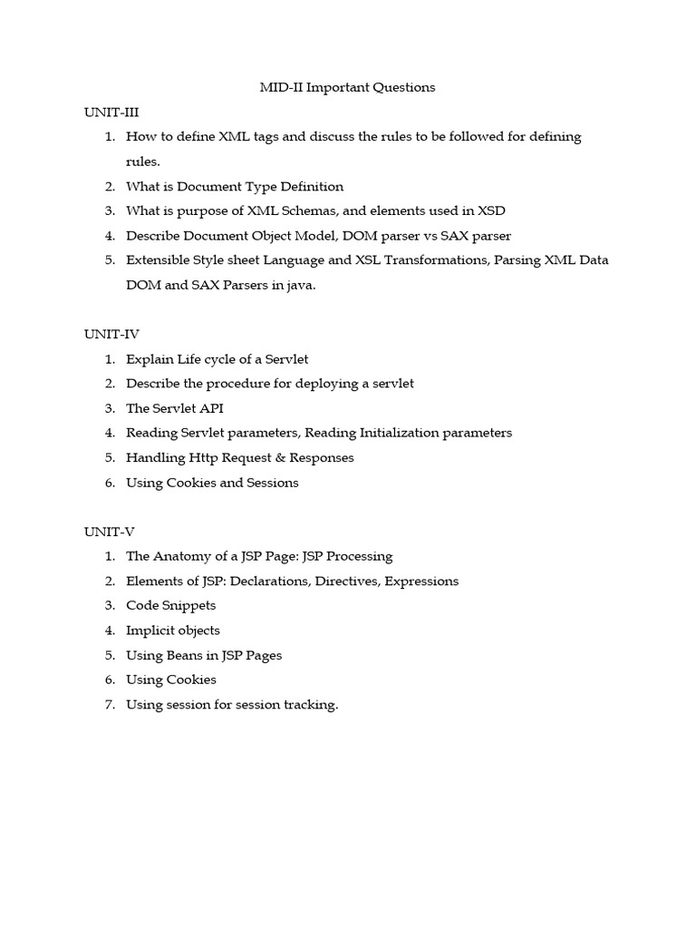 AJP Mid-2 Important Questions | PDF