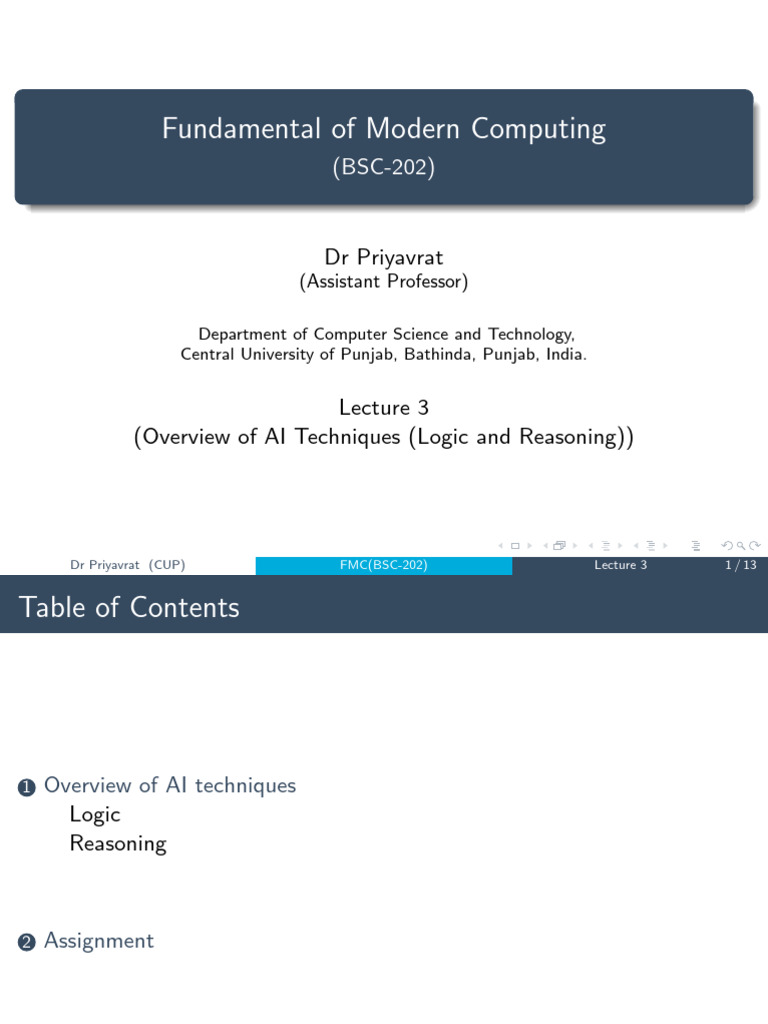 AI Logic and Reasoning Overview | PDF | Logic | Inference