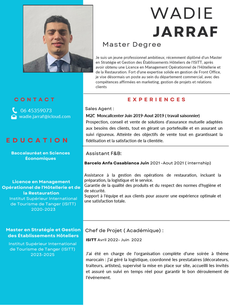 Expériences professionnelles de Wadie Jarraf | PDF | Business