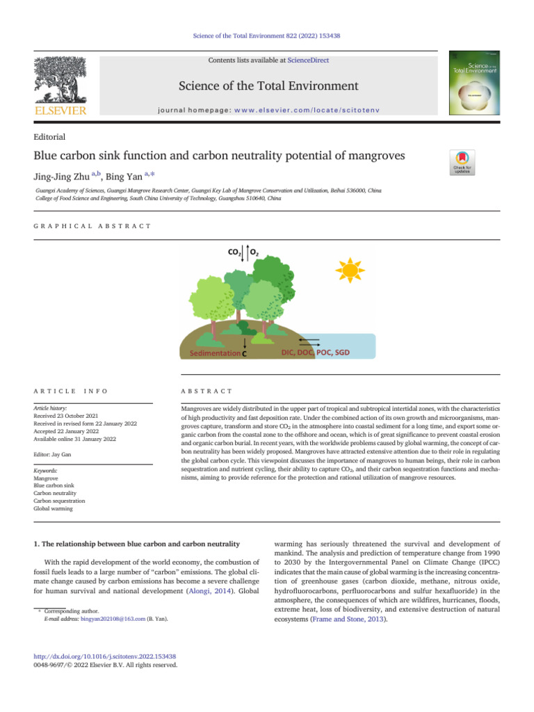 Mangroves: Key to Carbon Neutrality | PDF | Mangrove | Carbon Sequestration