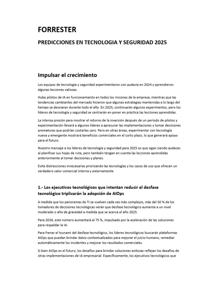 Predicciones de Tecnología y Seguridad 2025 | PDF | Computación en la ...