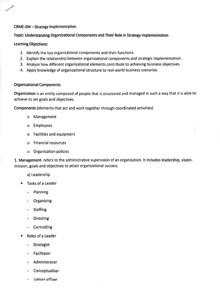 SM-Organizational-Components | PDF