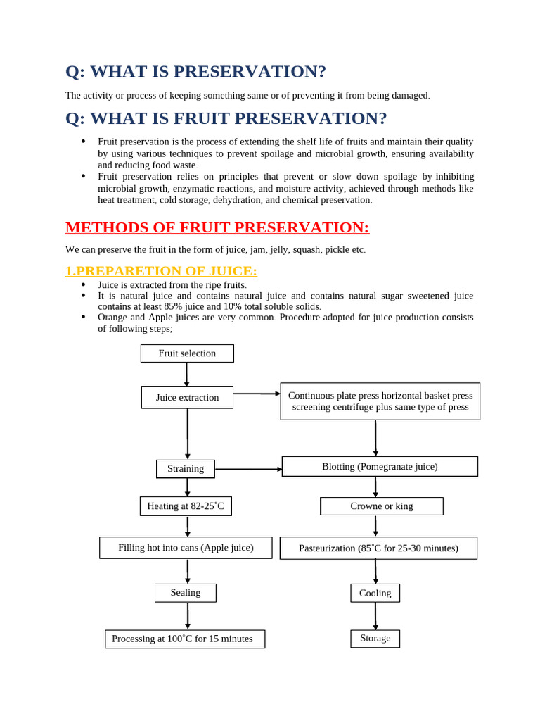Fruit Preservation Techniques Explained | PDF | Fruit Preserves | Food ...