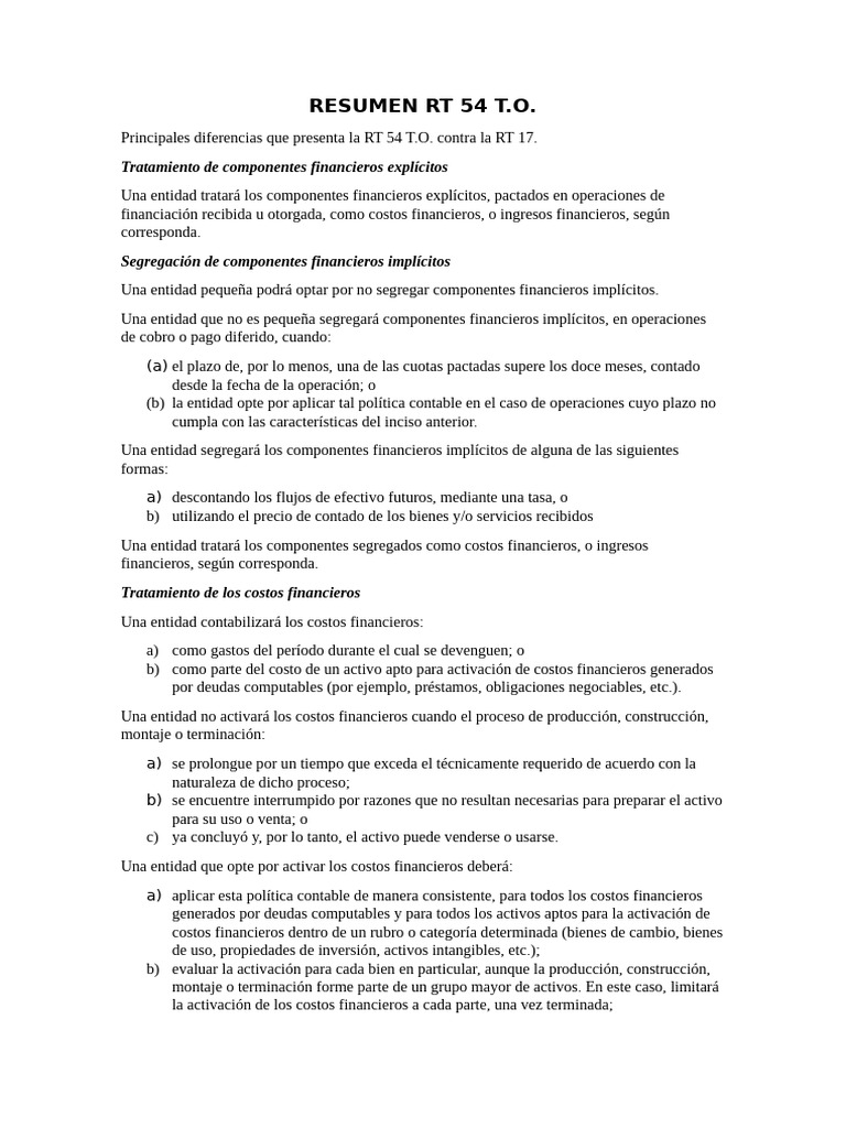Comparativa RT 54 y RT 16 en Contabilidad | PDF | Contabilidad ...