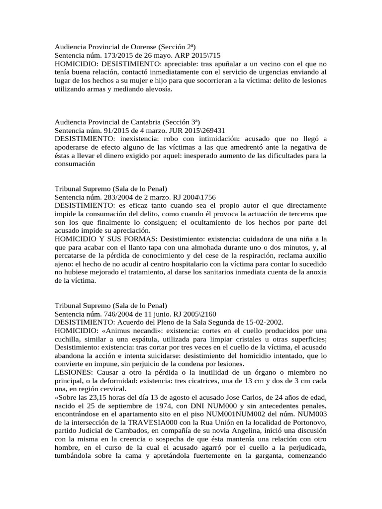 Ejemplos de Desistimiento | PDF