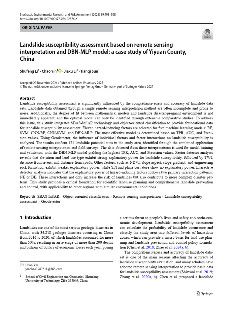 Landslide Susceptibility Assessment in Yiyuan | PDF | Image ...