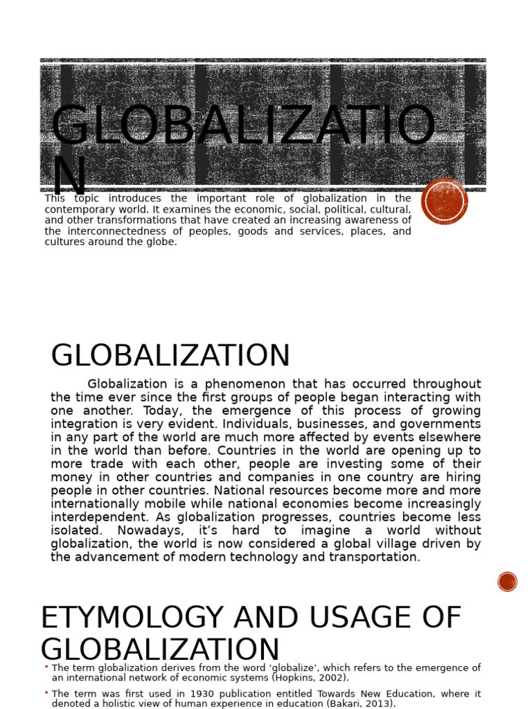 Understanding Globalization's Impact | PDF | Globalization | Cultural ...
