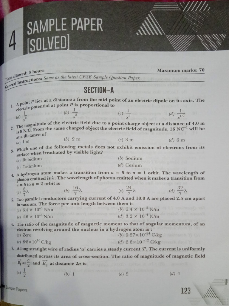 Sample Paper 4 | PDF