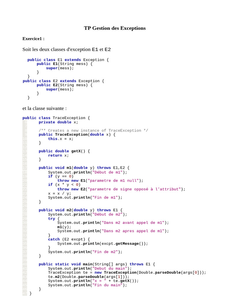 Gestion des Exceptions en Java | PDF | Programmation informatique