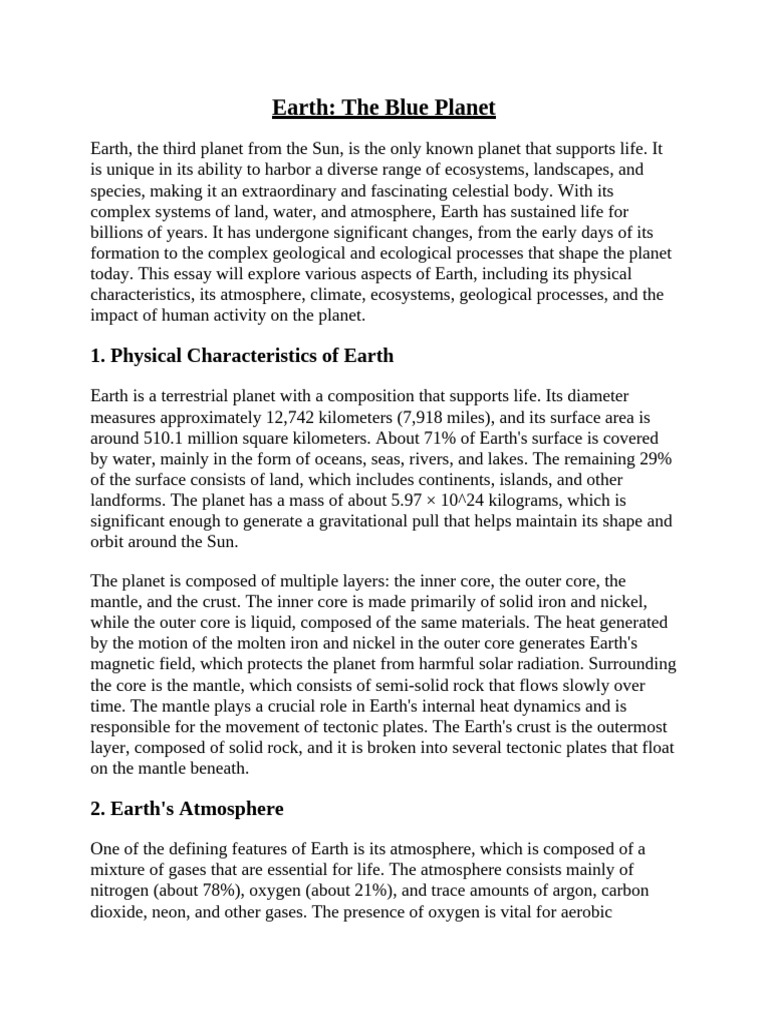 Earth: Characteristics and Impact | PDF | Earth | Oceans