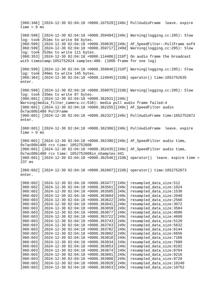 Audio Frame Processing Logs Analysis | PDF | Computer Graphics ...