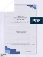 Study on and Consolidation in Lao PDR Land Policy Study No.7 Under LLTP II