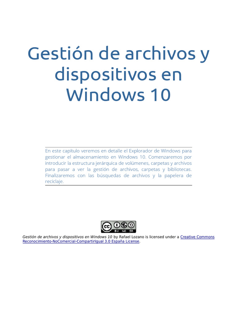 Gestión de archivos en Windows 10 | PDF | Archivo de computadora ...