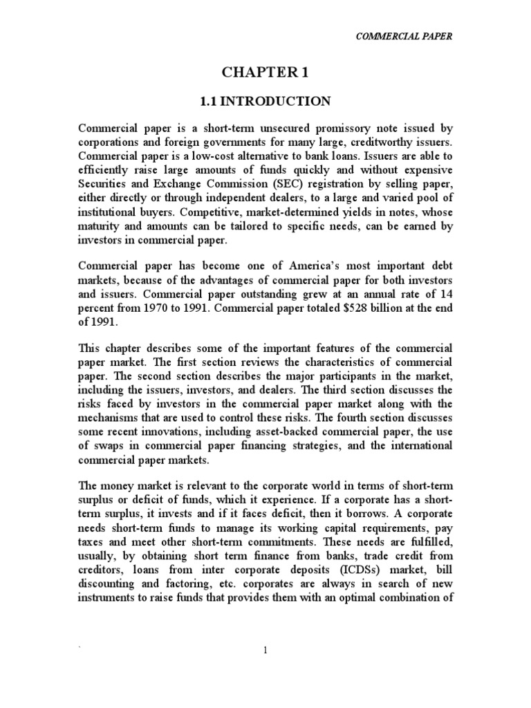 Paper Commercial Paper Financial Markets