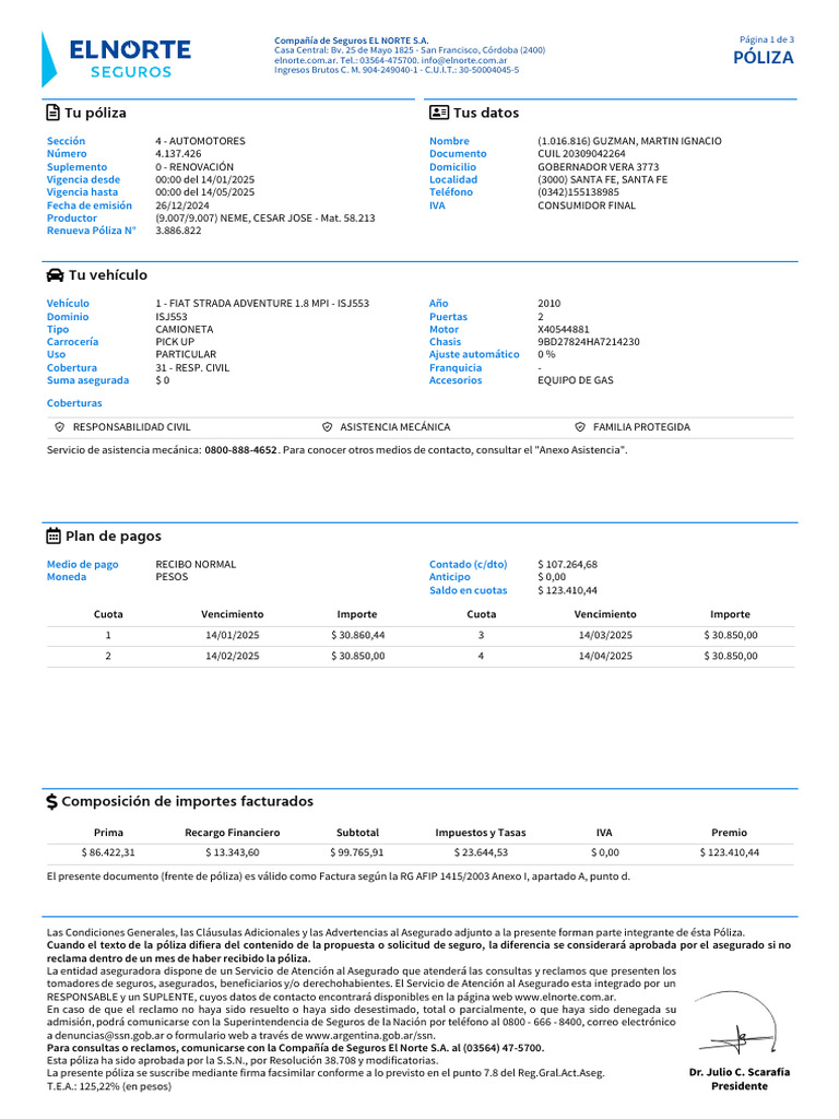 Documentos 4 4137426 0 | PDF | Póliza de seguros | Tarjeta de débito