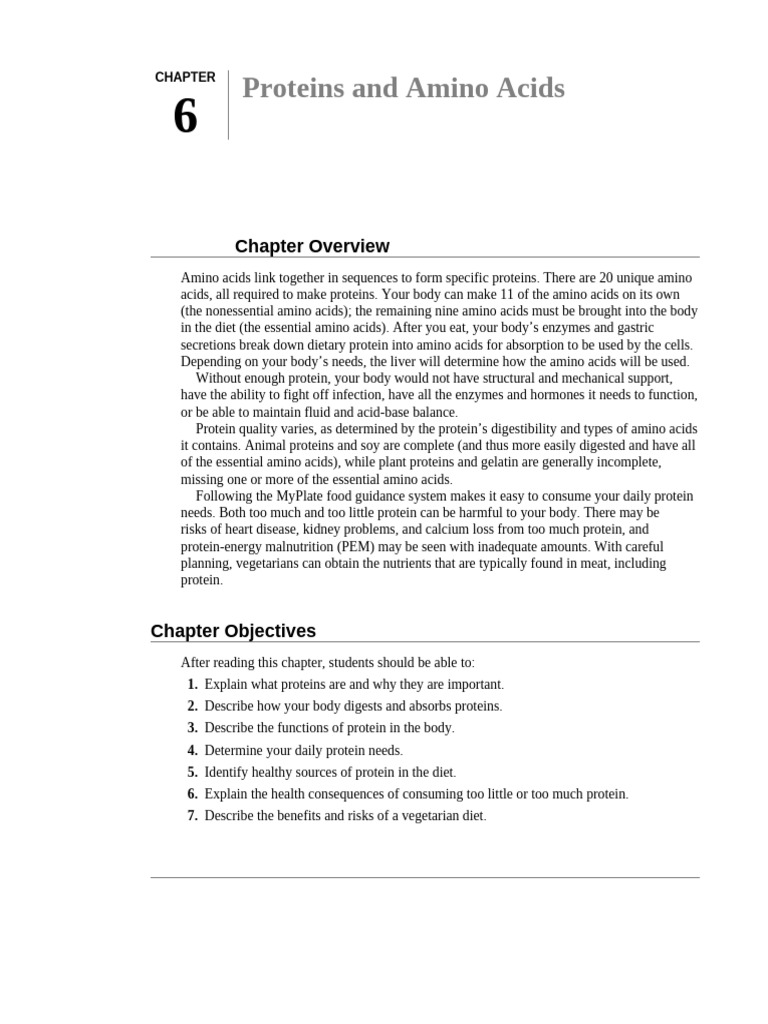 Understanding Protein and Nitrogen Balance | PDF | Proteins | Diet ...