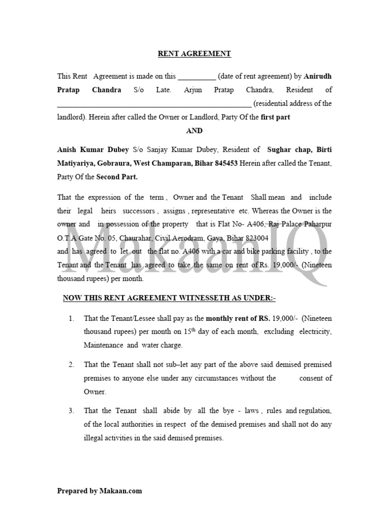 11-Month Shop Rent Agreement Template | PDF | Lease | Leasehold Estate