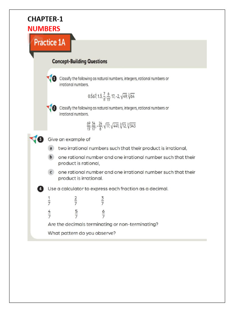 Understanding Numbers: Chapter 1 | PDF