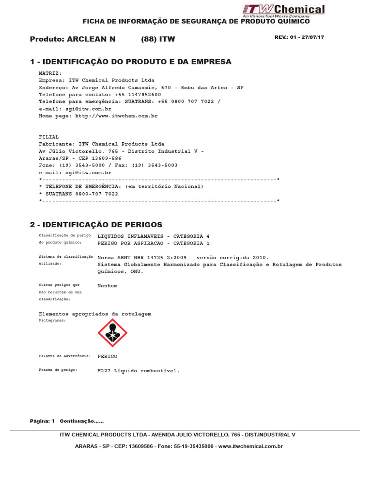 Ficha de Informação de Segurança - Ecokerozen | PDF | Incêndios ...