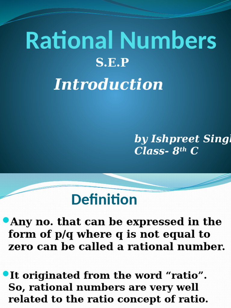 Rational Numbers Ppt for Sep | PDF