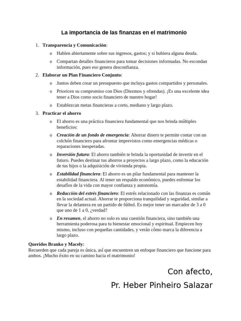 Finanzas en el Matrimonio: Claves Esenciales | PDF | Economias