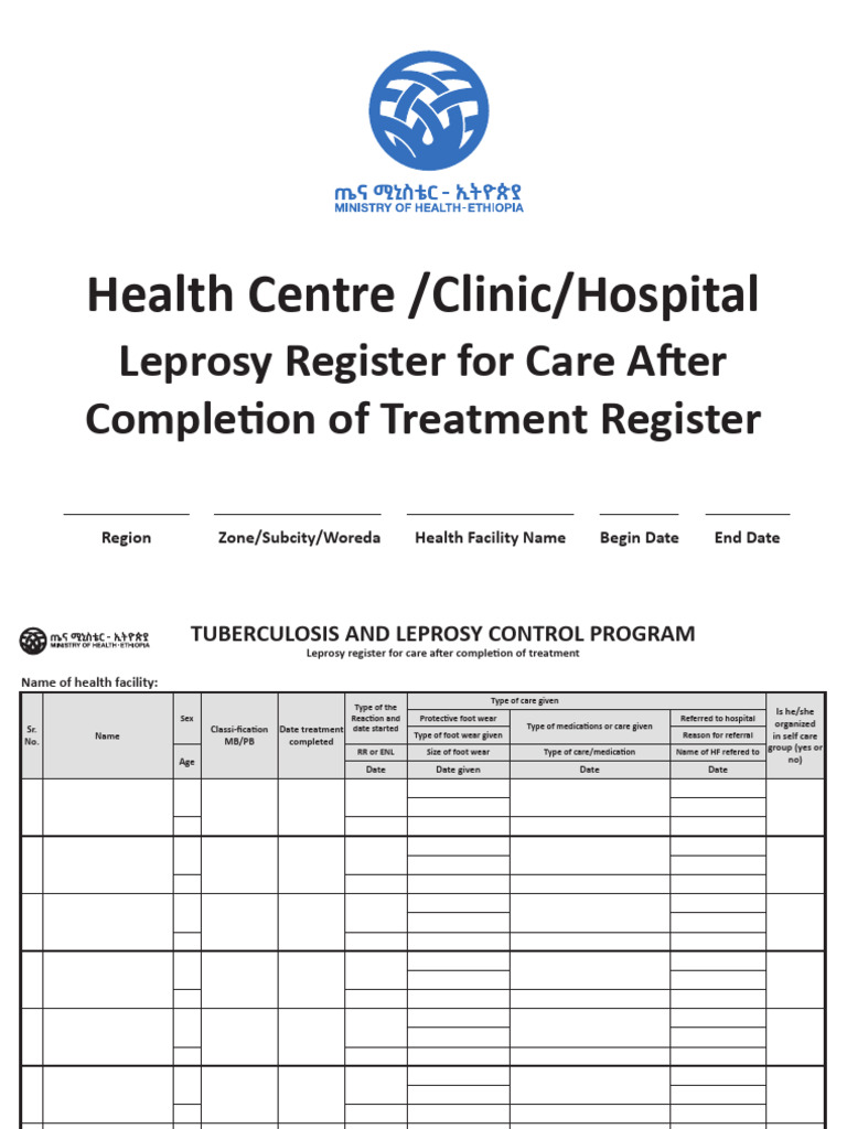 Leprosy Care Follow-Up Register Format | PDF