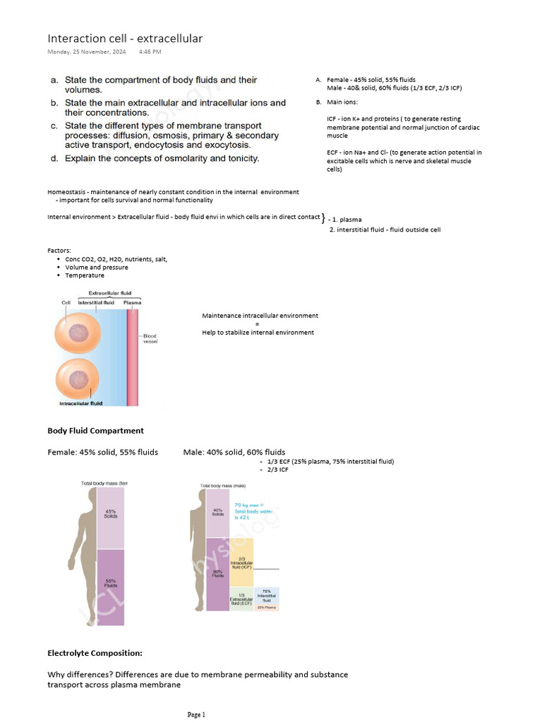 (Print) Intracellular - Extracellular cell | PDF | Cell Membrane ...