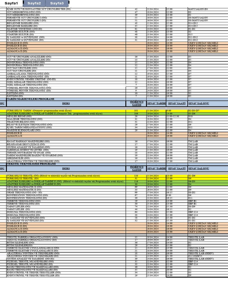 2023 2024 Bahar Vize Sinav Programi Web Sitesi | PDF
