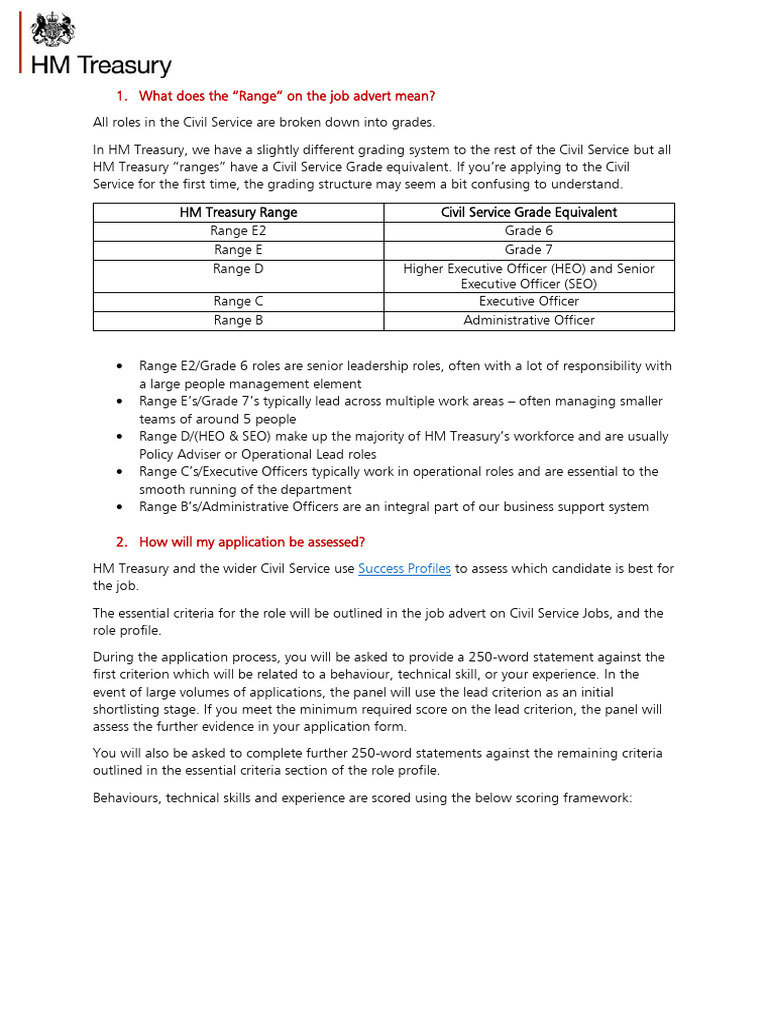 Understanding HM Treasury Job Applications | PDF | Recruitment | Cognition