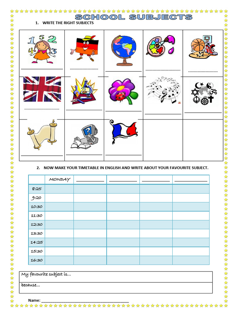 Create Your Timetable & Favorite Subject | PDF