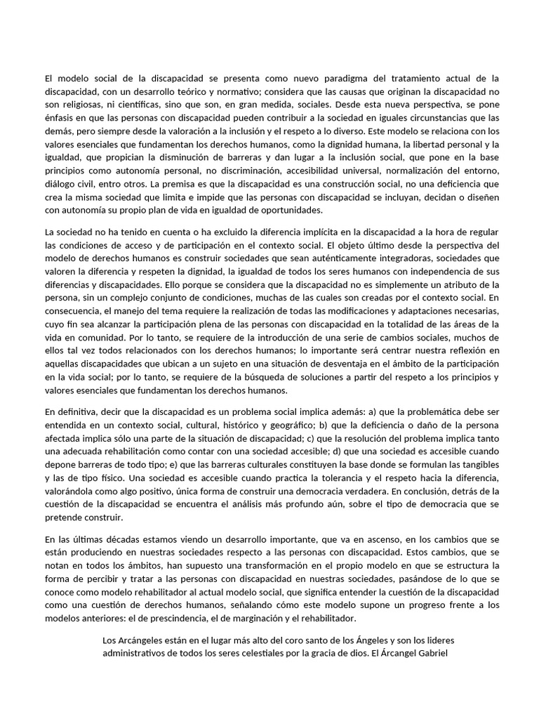 Modelo social de discapacidad y derechos humanos | PDF | Invalidez ...